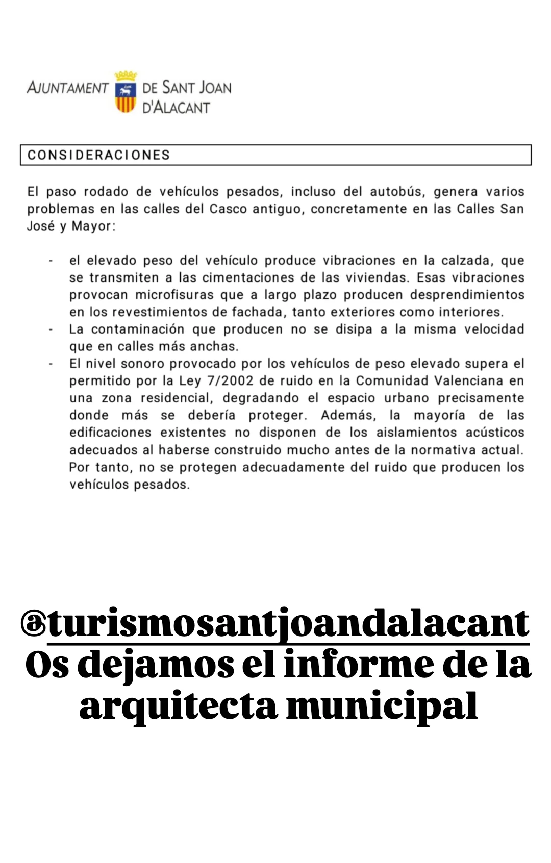 Difusió veïnal de l’informe tècnic municipal sobre trànsit pesant.