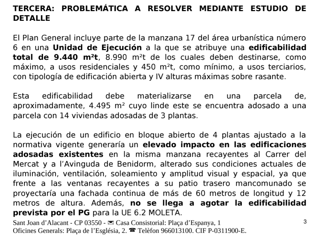 Imatge de l’informe tècnic de l’Estudi de Detall de la Mançana 17.